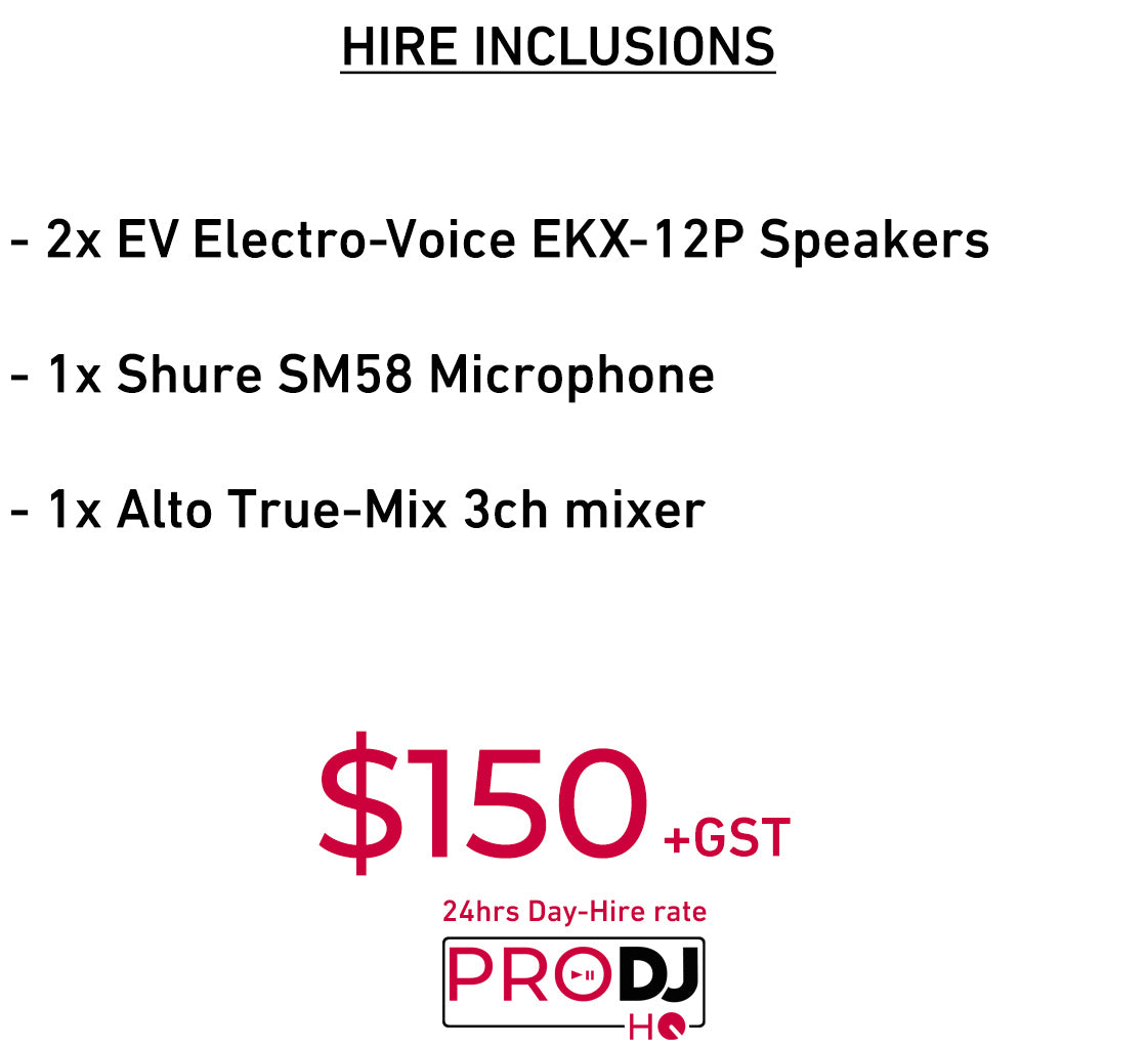 EV Speaker / Shure P.A Essentials hire