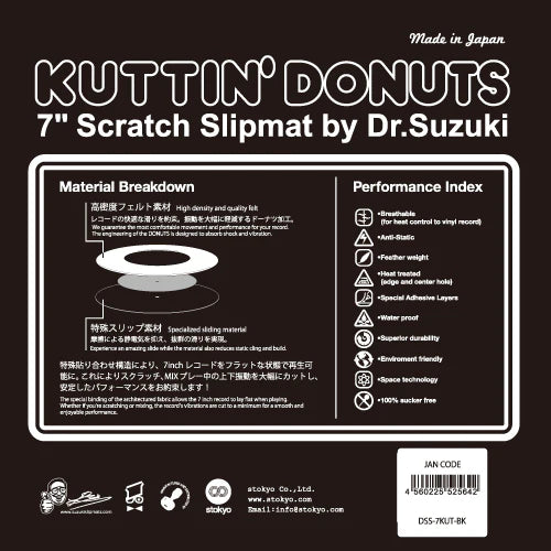Dr Suzuki Kuttin Donuts 7" Scratch Slipmat - Black