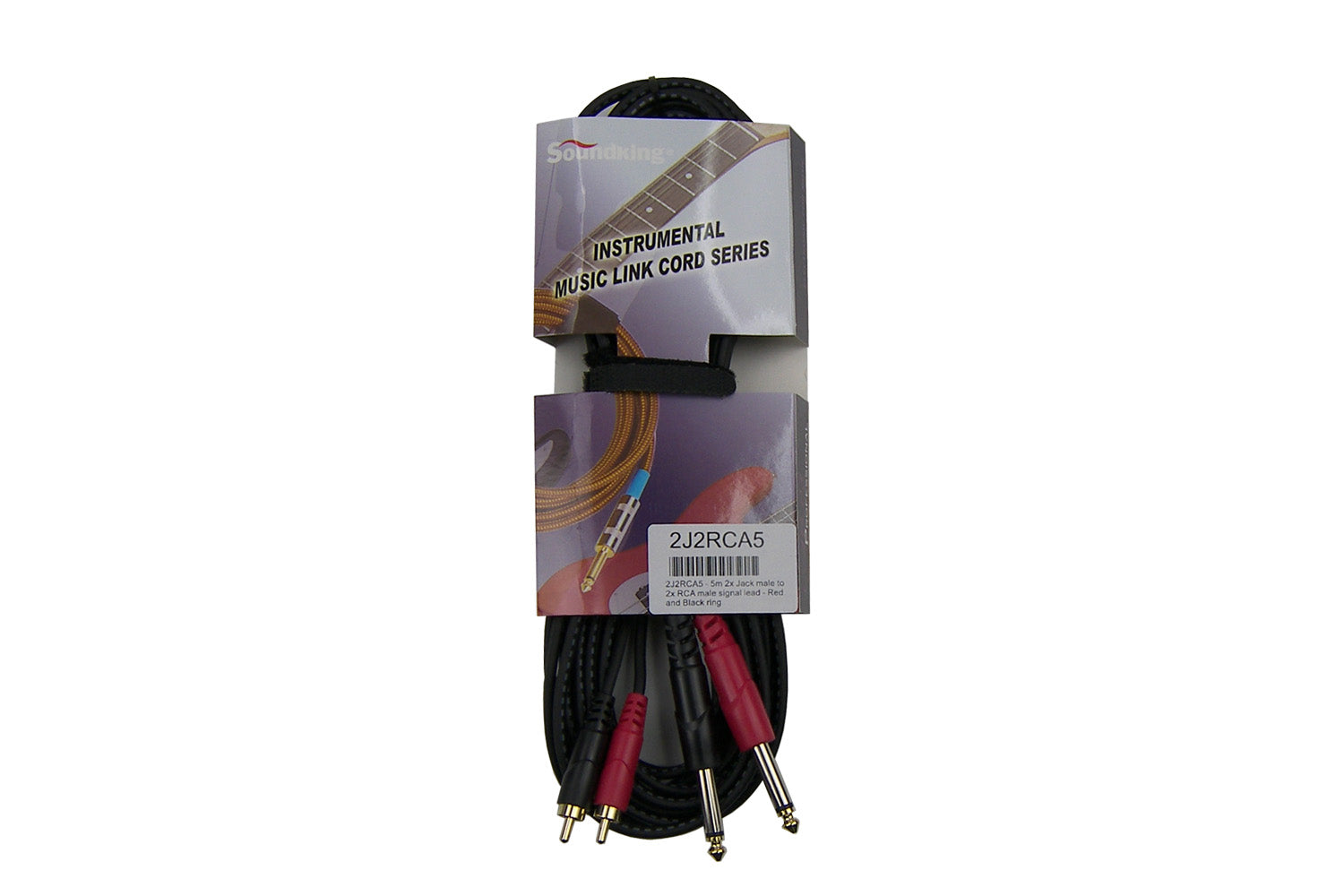 SoundKing 2J2RCA5 - 5m 2x Jack male to 2x RCA male signal lead