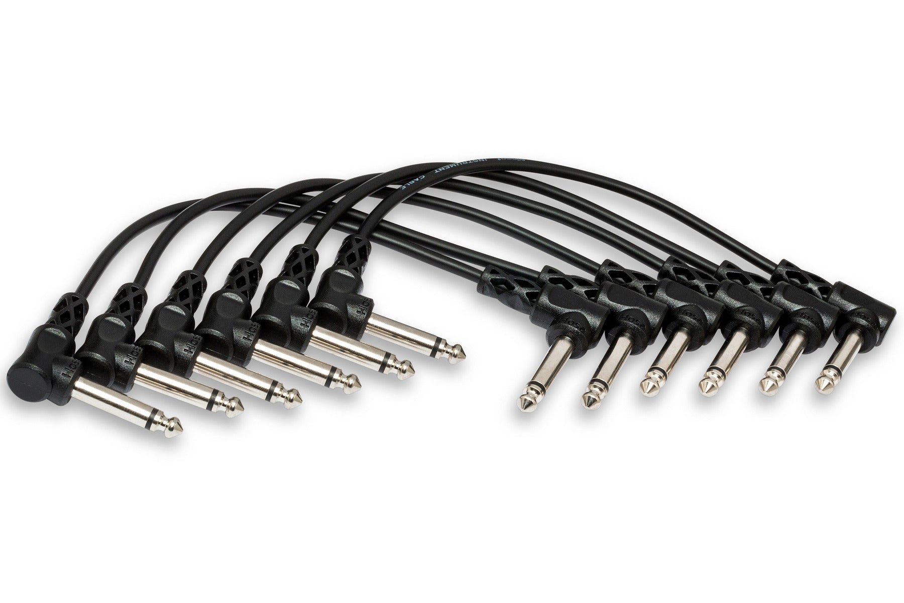 The Hosa CFS606 Guitar Patch Cable, Molded Right-Angle To Same, 6 In / 15Cm, 6 Pc