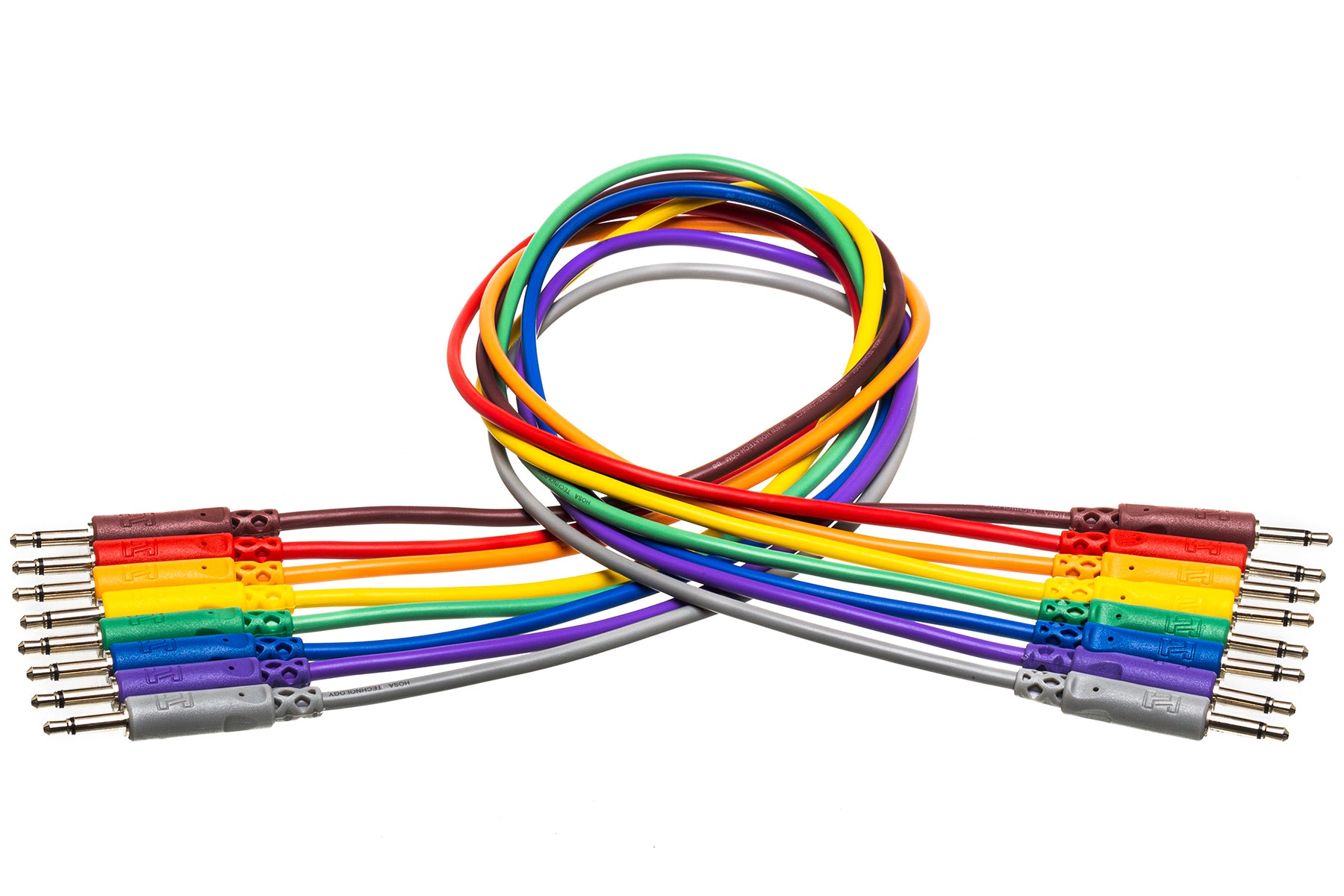 The Hosa CMM815 Unbalanced Patch Cables, 3.5 Mm TS To Same, 6 In / 15Cm