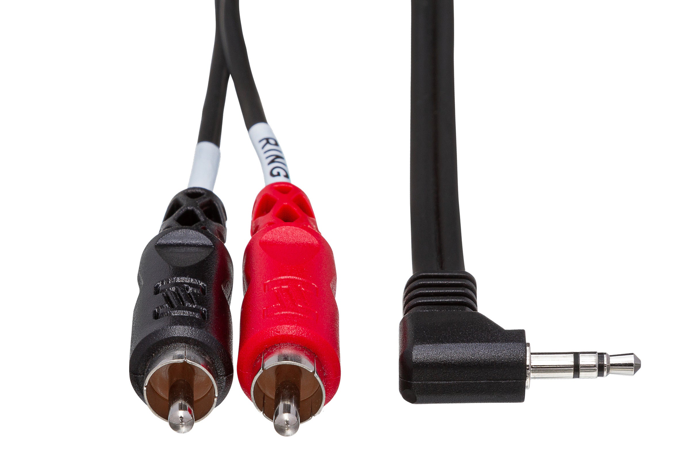 Hosa CMR206R Stereo Breakout, Right-Angle 3.5 Mm TRS To Dual RCA, 6 Ft / 1.8M