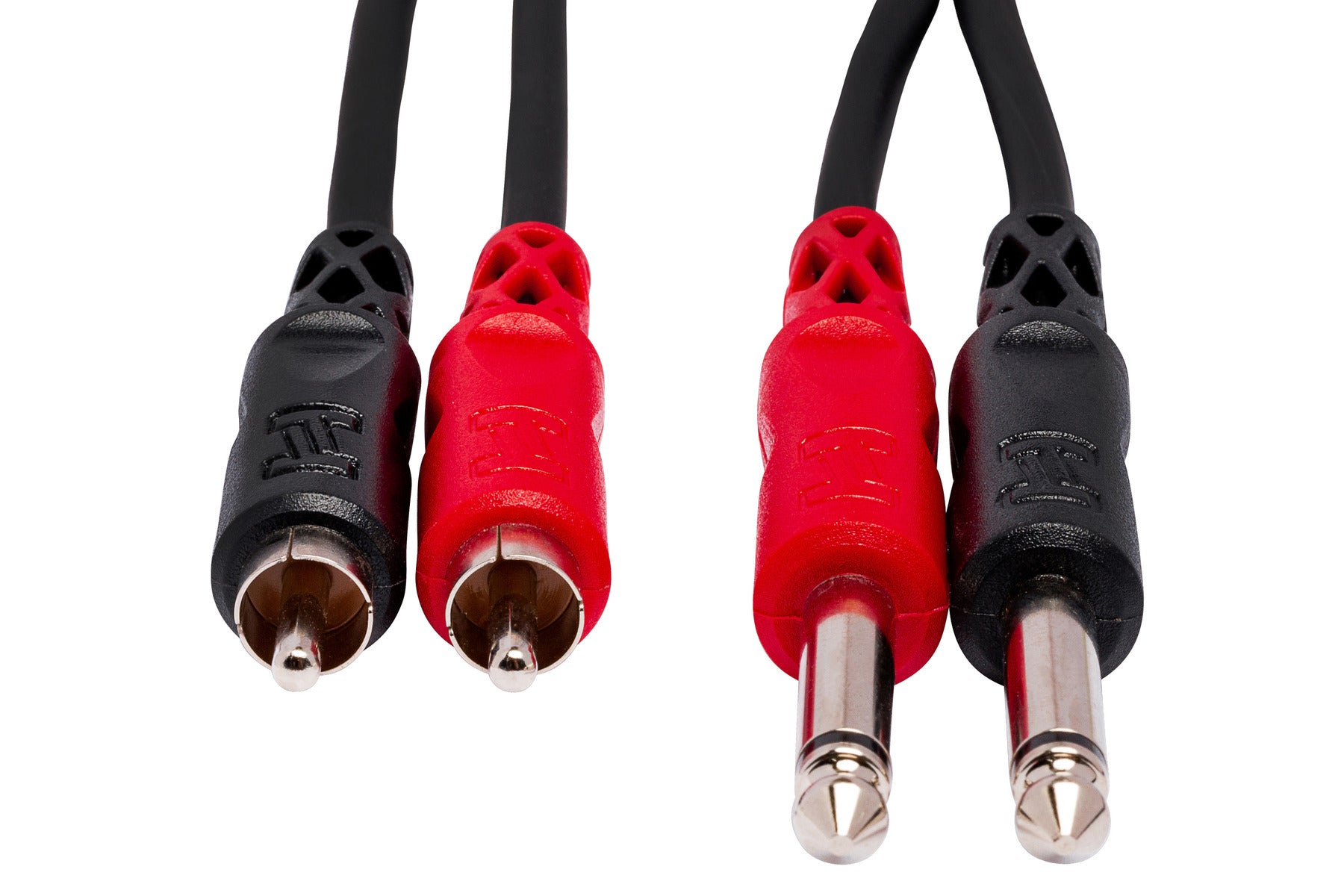 Hosa CPR202 Stereo Interconnect, Dual 1/4 In TS To Dual RCA, 2 M