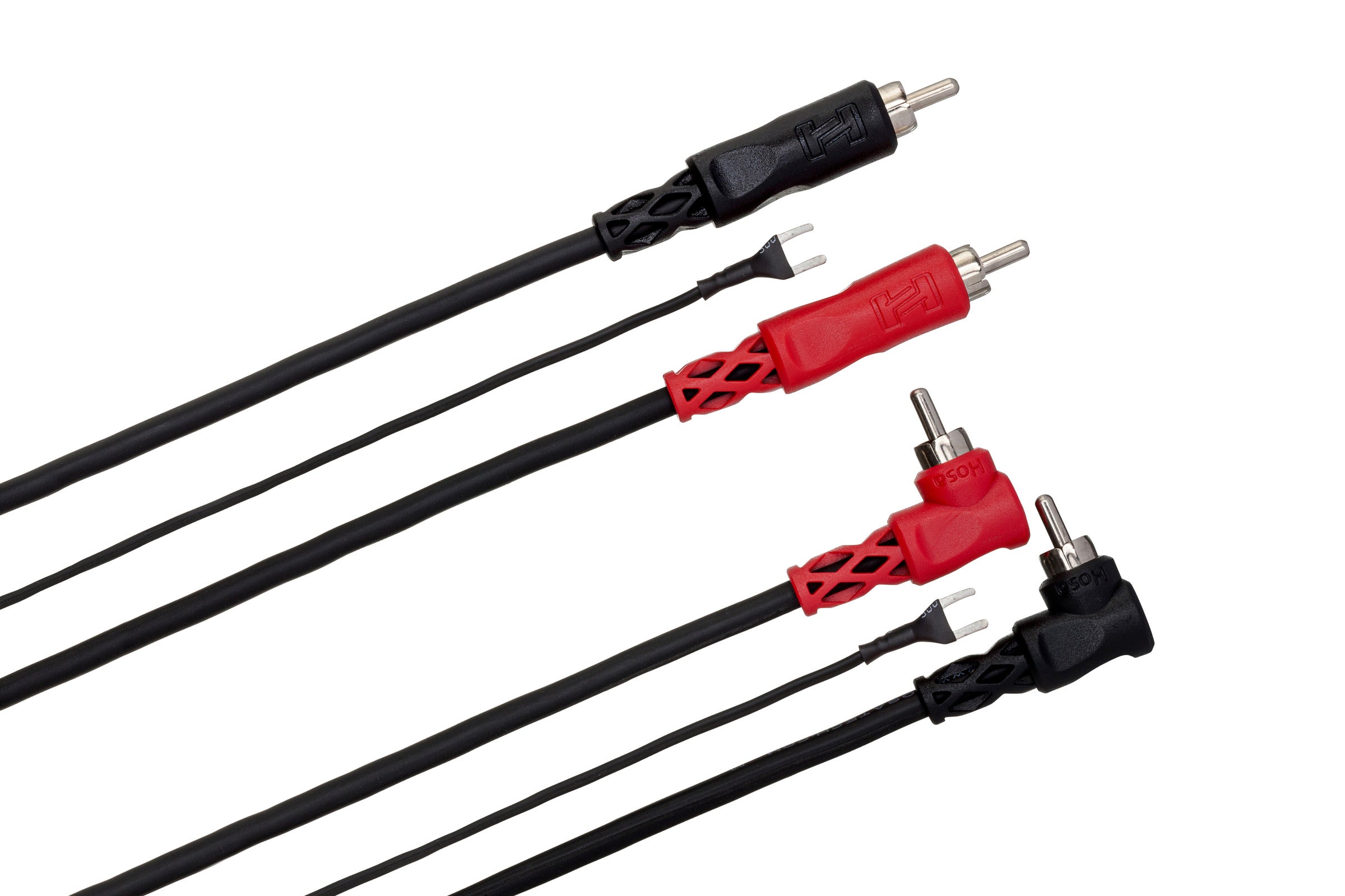 Hosa CRA203DJ Stereo Interconnect, Dual RCA To Dual Right-Angle RCA With Ground Wire, 3 M