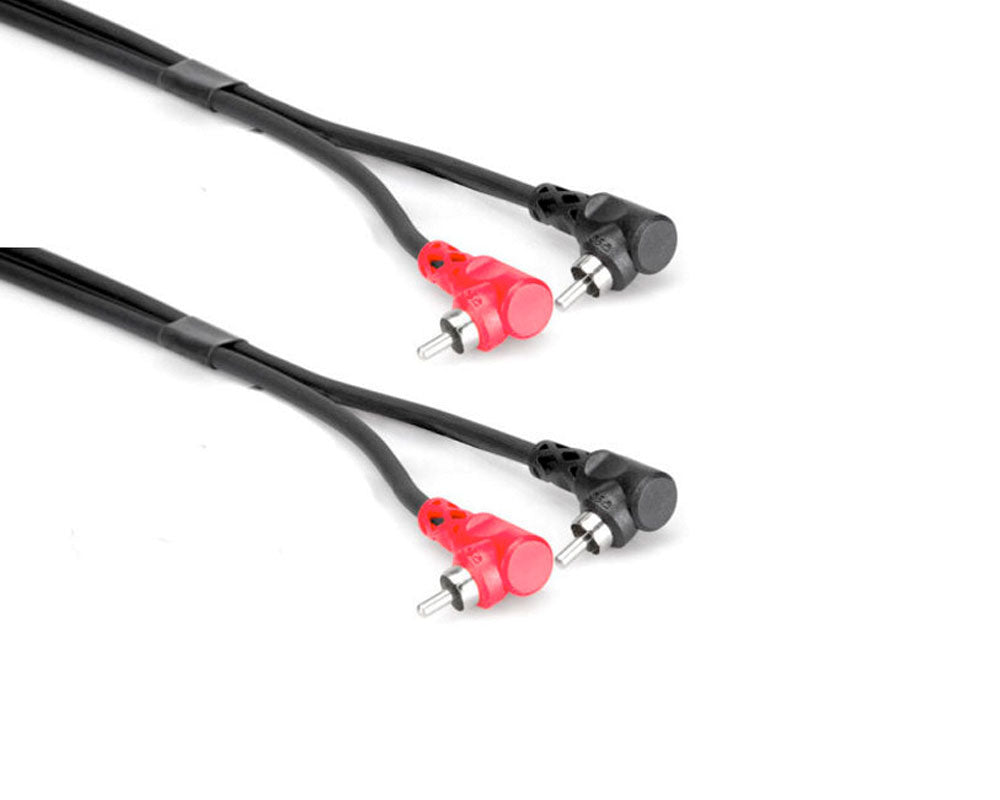 Hosa CRA202RR Stereo Interconnect, Dual Right-Angle RCA To RCA, 2 M