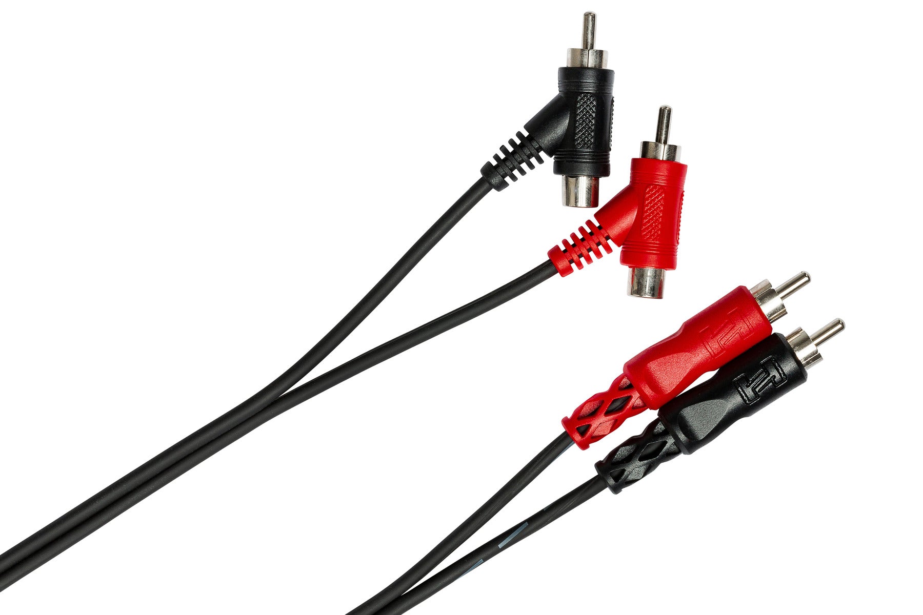 Hosa CRA202PB Stereo Interconnect, Dual RCA To Dual Piggyback RCA, 2 M