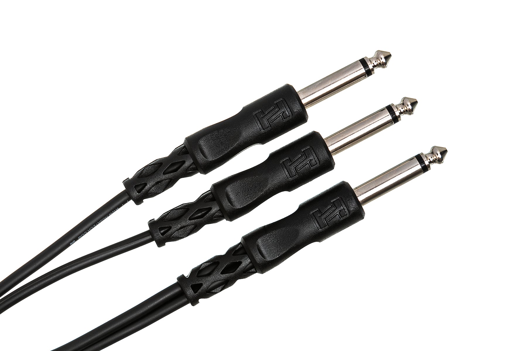 Hosa CYP103 Y Cable, 1/4 In TS To Dual 1/4 In TS, 3 Ft / 0.9m