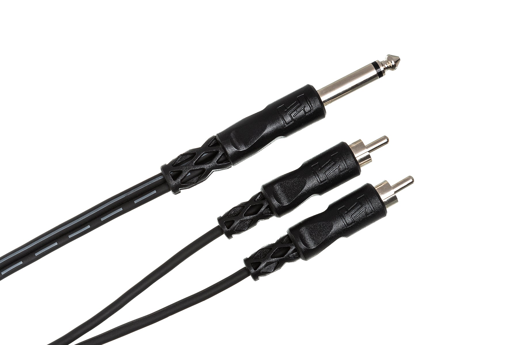 Hosa CYR101 Y Cable, 1/4 In TS To Dual RCA, 1 m