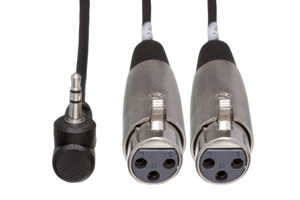 Hosa Microphone Cable, Dual XLR3F to Right-angle 3.5 mm TRS, - CYX-400F