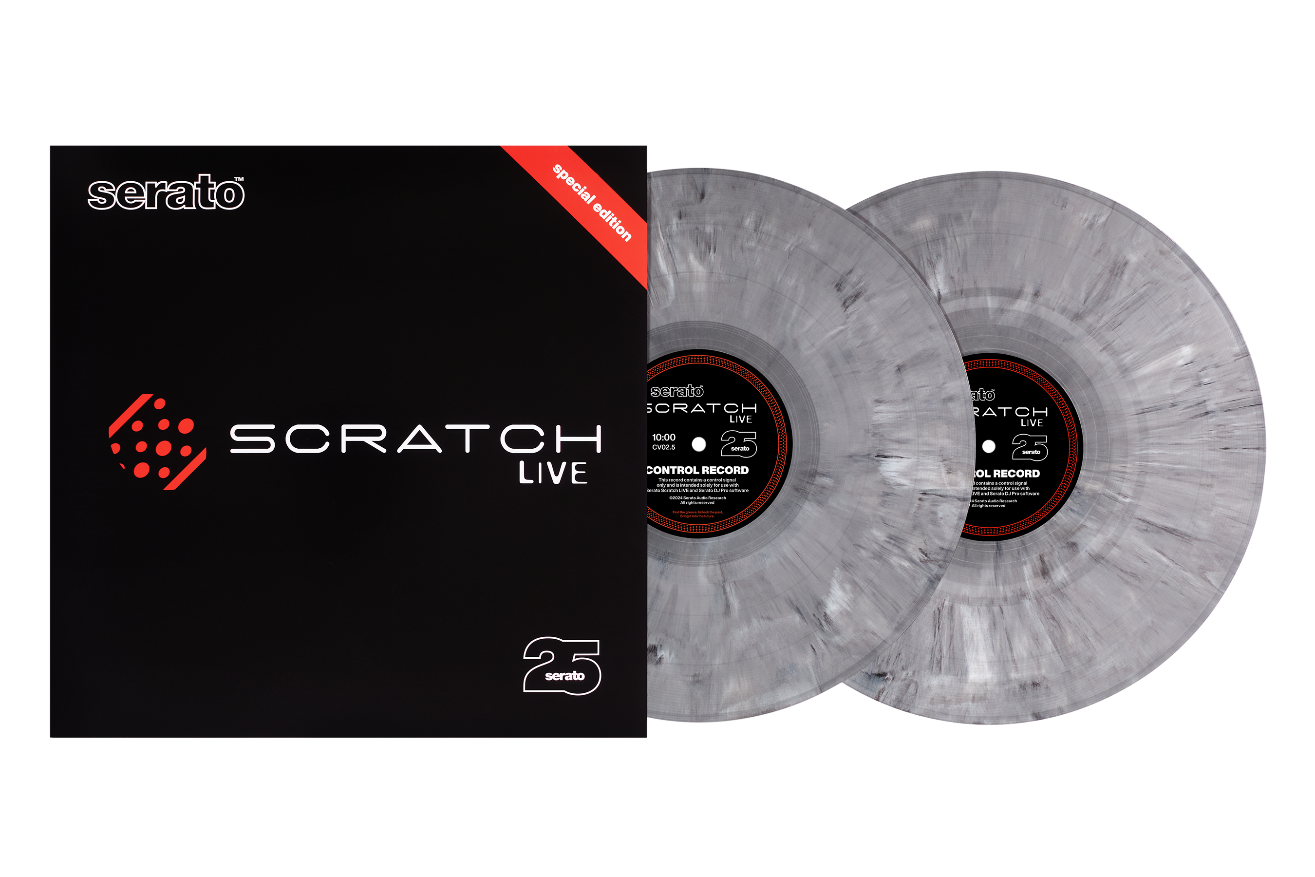 12" Grey Marble Serato Scratch Live Control Vinyl - 25th Anniversary Edition