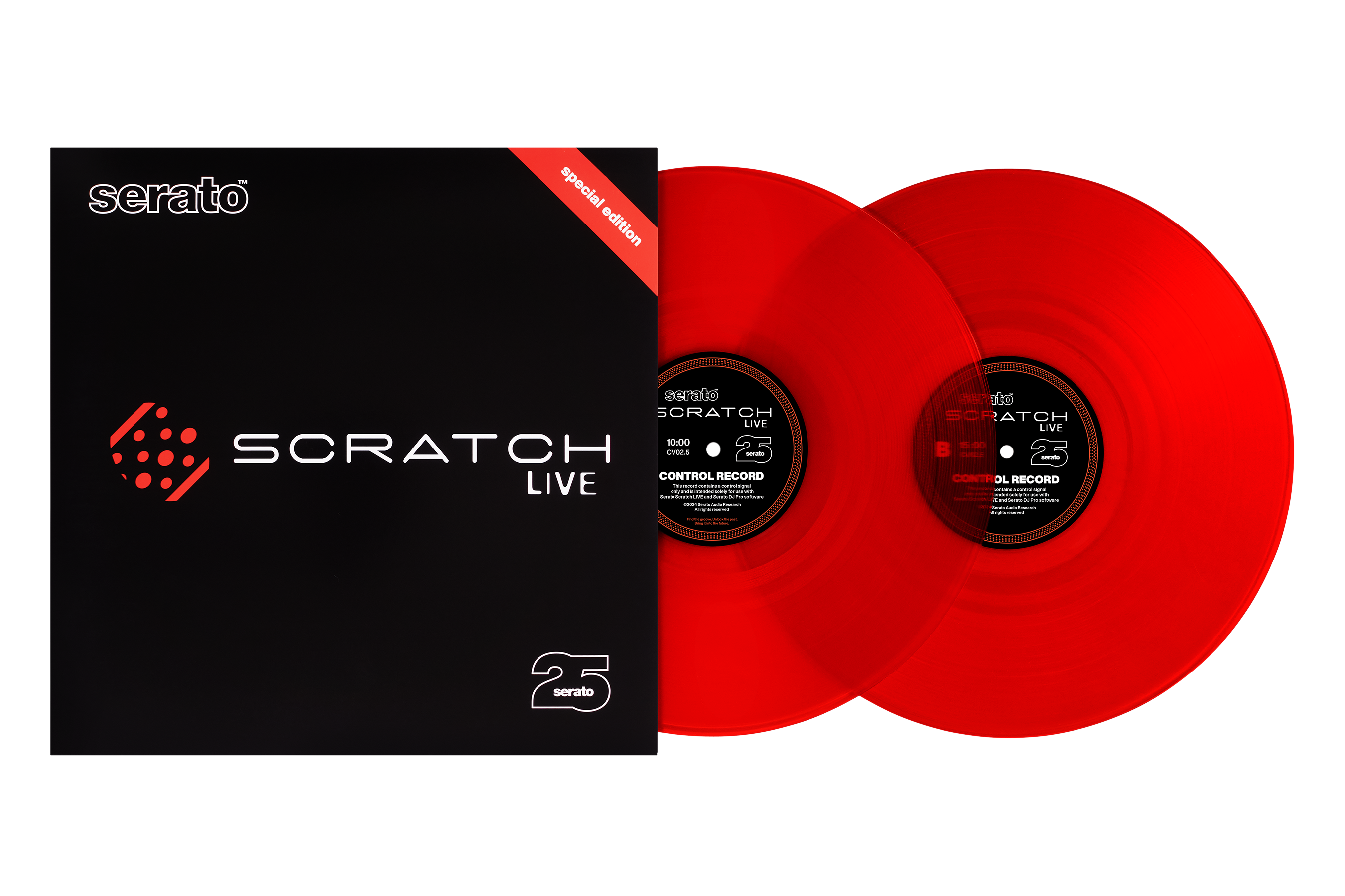 12" Transparent Red Serato Scratch Live Control Vinyl - 25th Anniversary Edition