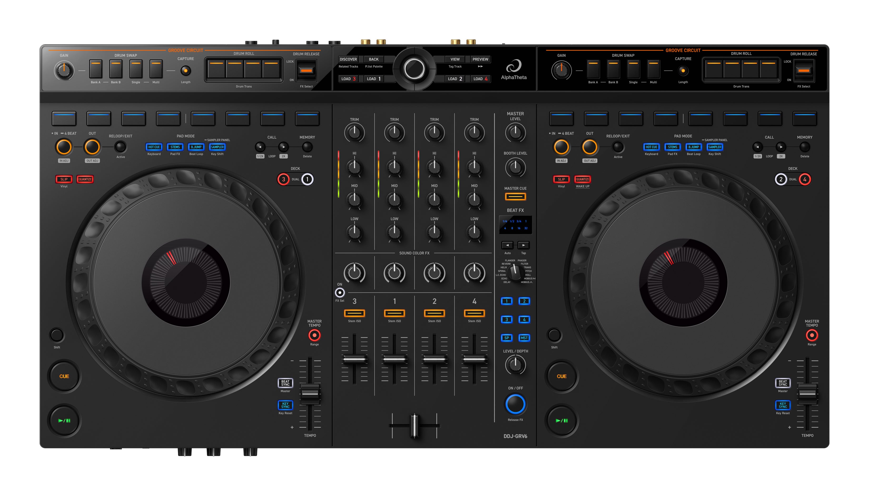 AlphaTheta DDJ-GRV6 4-Channel DJ Controller