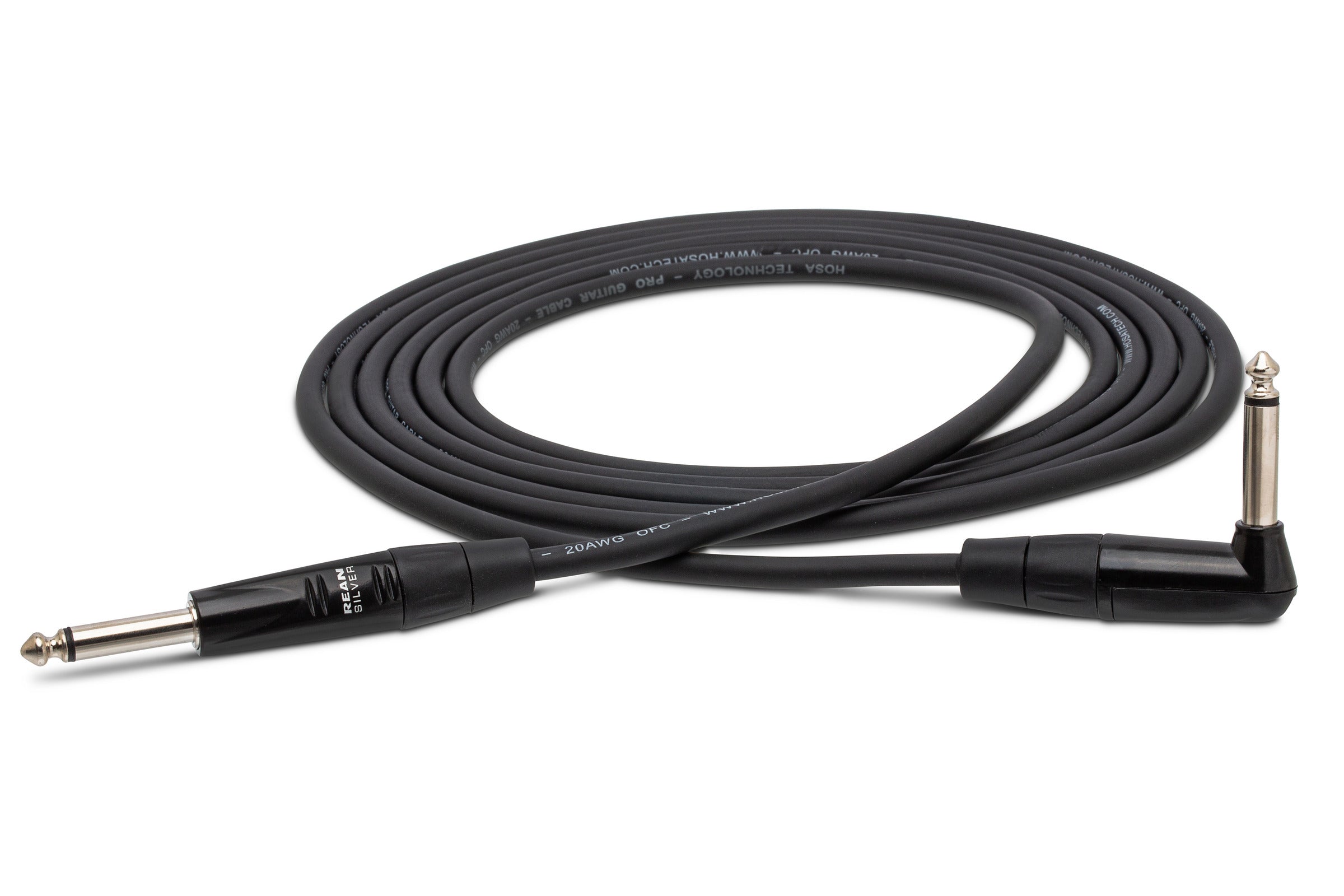 Hosa Pro HGTR015R Pro Guitar Cable, Rean Straight To Right-Angle, 15 Ft / 4.5M