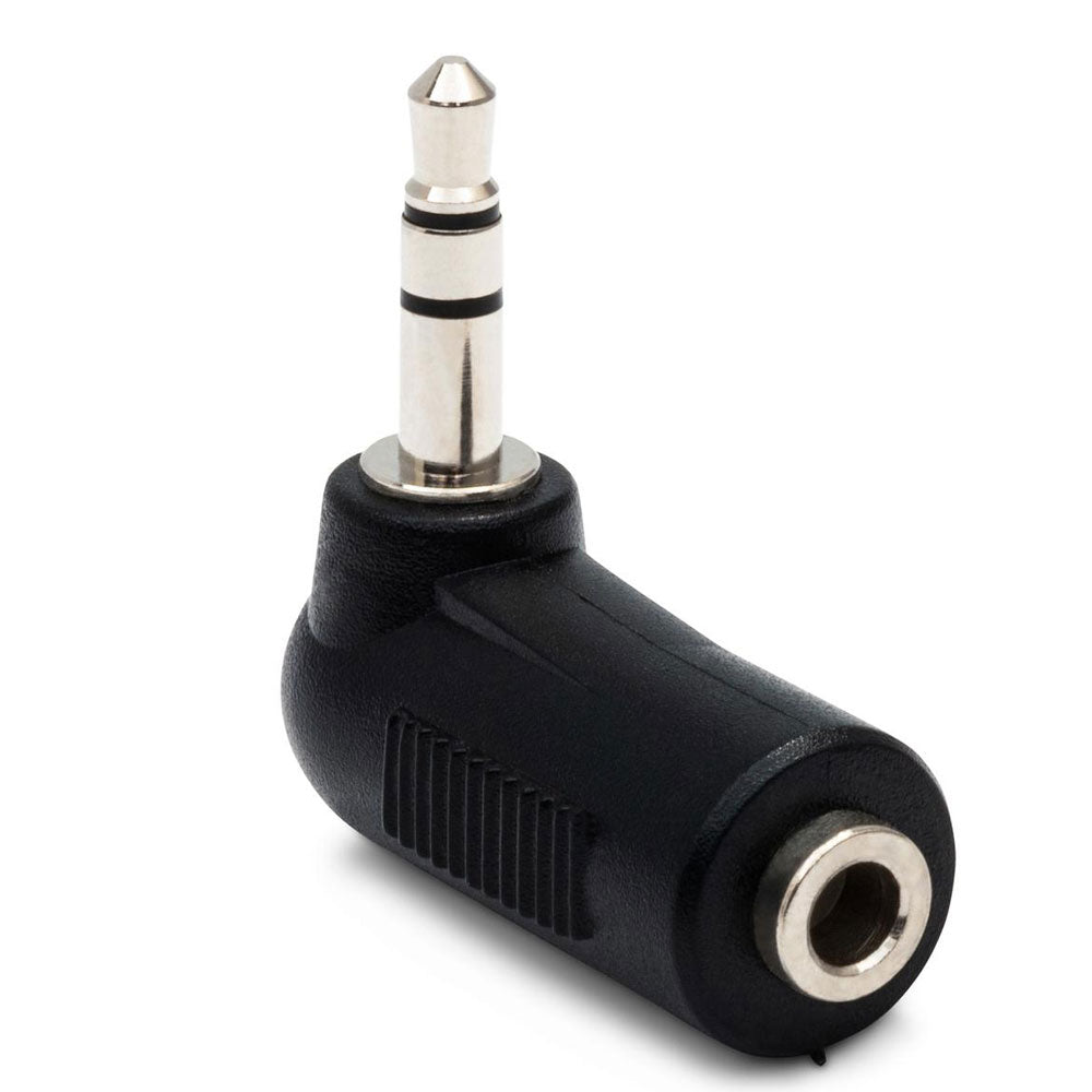 Hosa GMP272 Right-Angle Adapter, 3.5 Mm TRS To 3.5 Mm TRS