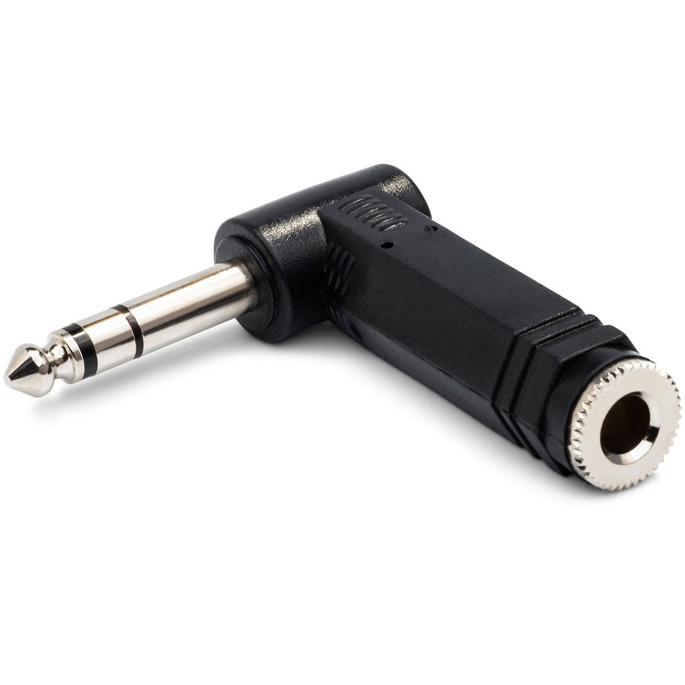 Hosa GPP273 Right-Angle Adapter, 1/4 In TRS To Same