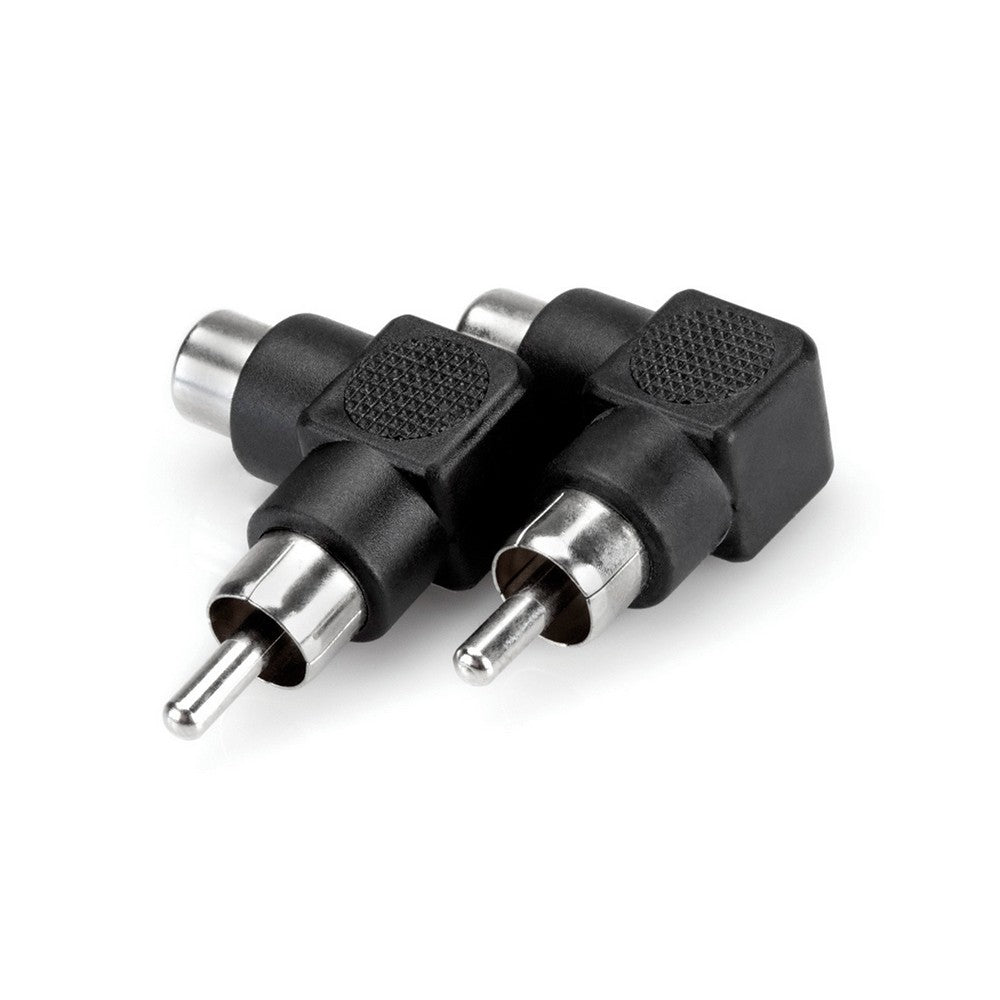 Hosa GRA259 Right-Angle Adapters, RCA To Same, 2 Pc