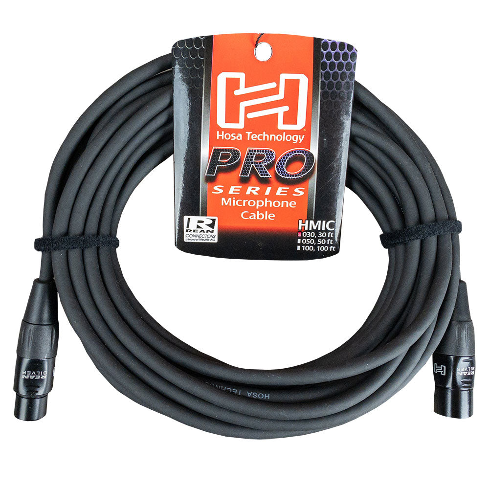 Hosa Pro HMIC030 Pro Microphone Cable, Rean XLR Female To XLR Male, 30 Ft / 9M