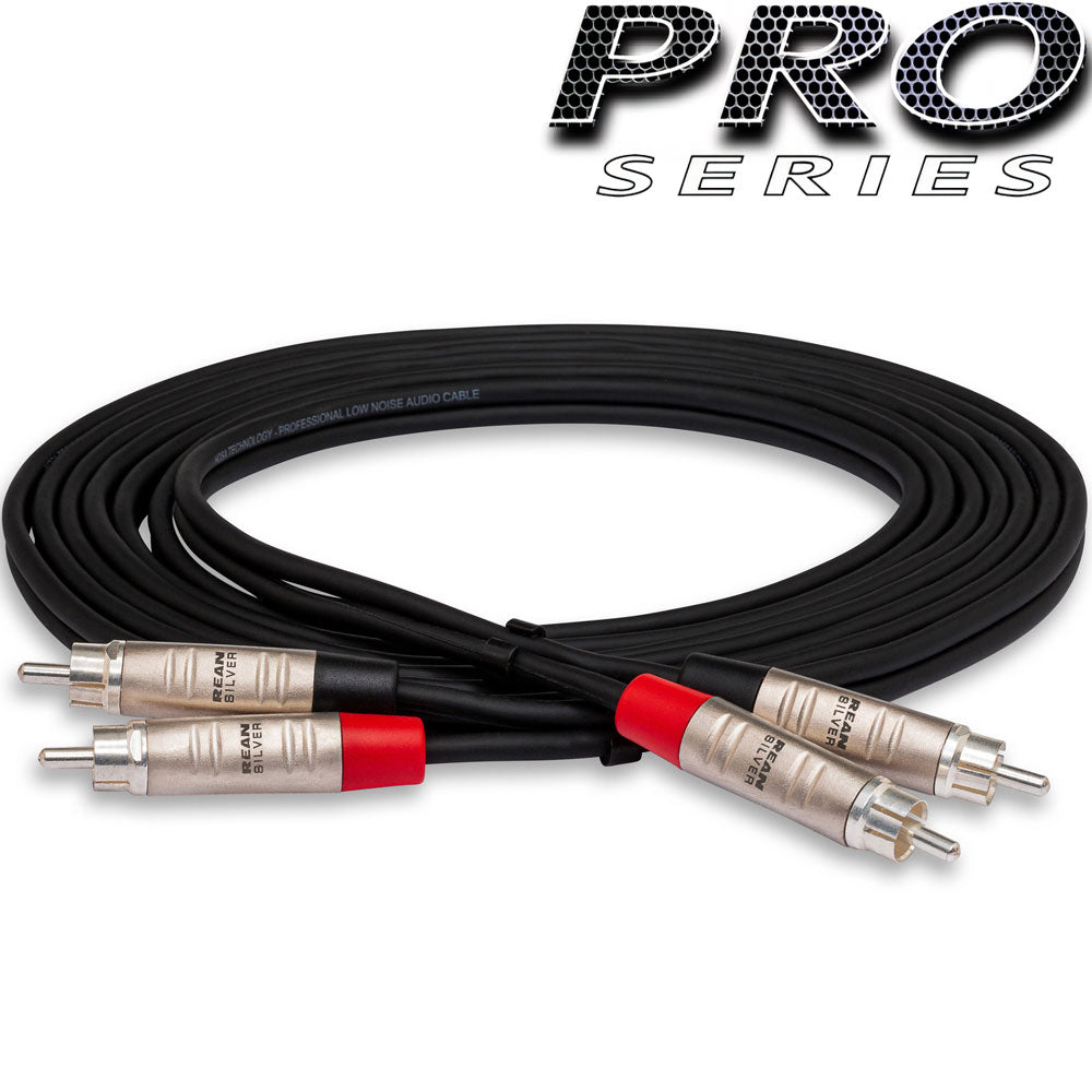 Hosa Pro HRR003X2 Pro Stereo Interconnect, Dual Rean RCA To RCA, 3 Ft / 0.9M