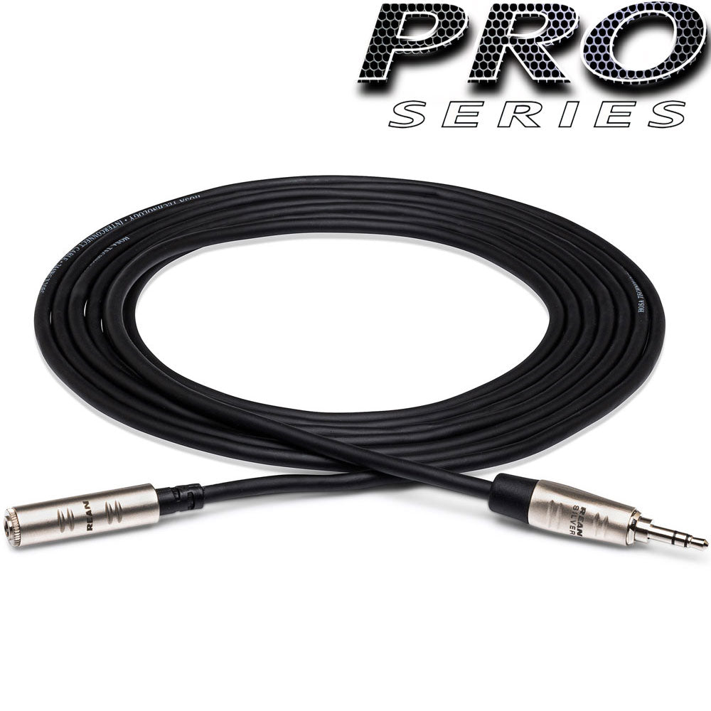 Hosa Pro HXMM010 Pro Headphone Extension Cable, Rean 3.5 Mm TRS To 3.5 Mm TRS, 10 Ft / 3M