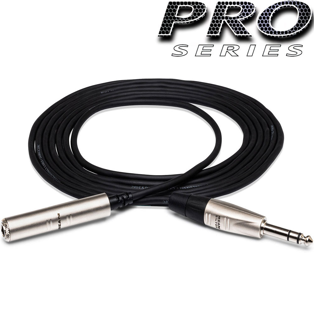 Hosa Pro HXSS005 Pro Headphone Extension Cable, Rean 1/4 In TRS To 1/4 In TRS, 5 Ft / 1.5M