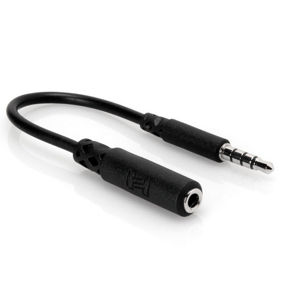 Hosa MHE158 Headphone Adapter, 3.5 Mm TRRS To Slim 3.5 Mm TRRS