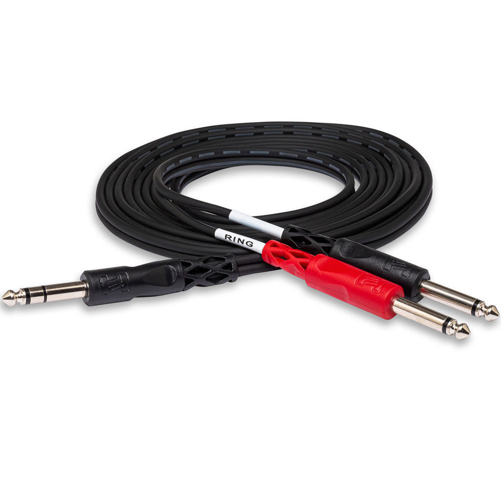 Hosa STP202 Insert Cable, 1/4 In TRS To Dual 1/4 In TS, 2 M