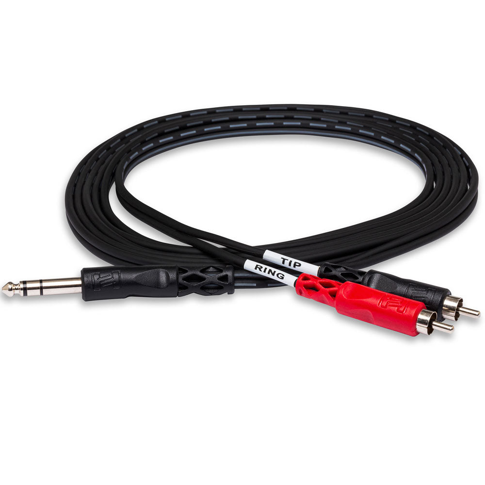 Hosa TRS202 Insert Cable, 1/4 In TRS To Dual RCA, 2 M