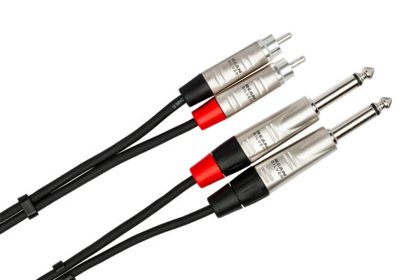 Hosa REAN Pro Stereo Interconnect Dual 1/4 in TS to RCA -  HPR000X2