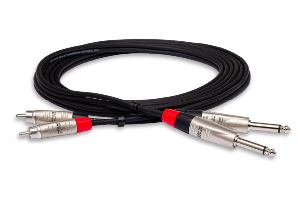Hosa REAN Pro Stereo Interconnect Dual 1/4 in TS to RCA -  HPR000X2