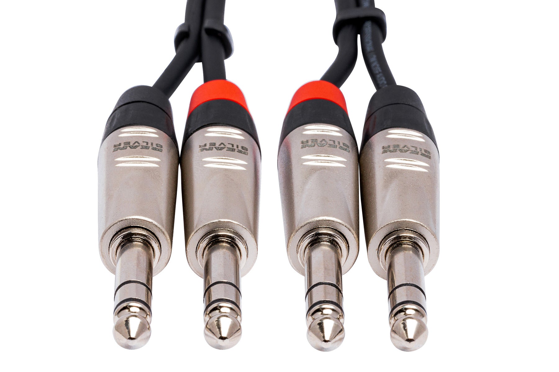 Hosa Pro HSS001.5X2 Pro Stereo Interconnect, Dual Rean 1/4 In TRS To TRS, 1.5 Ft / 0.45M