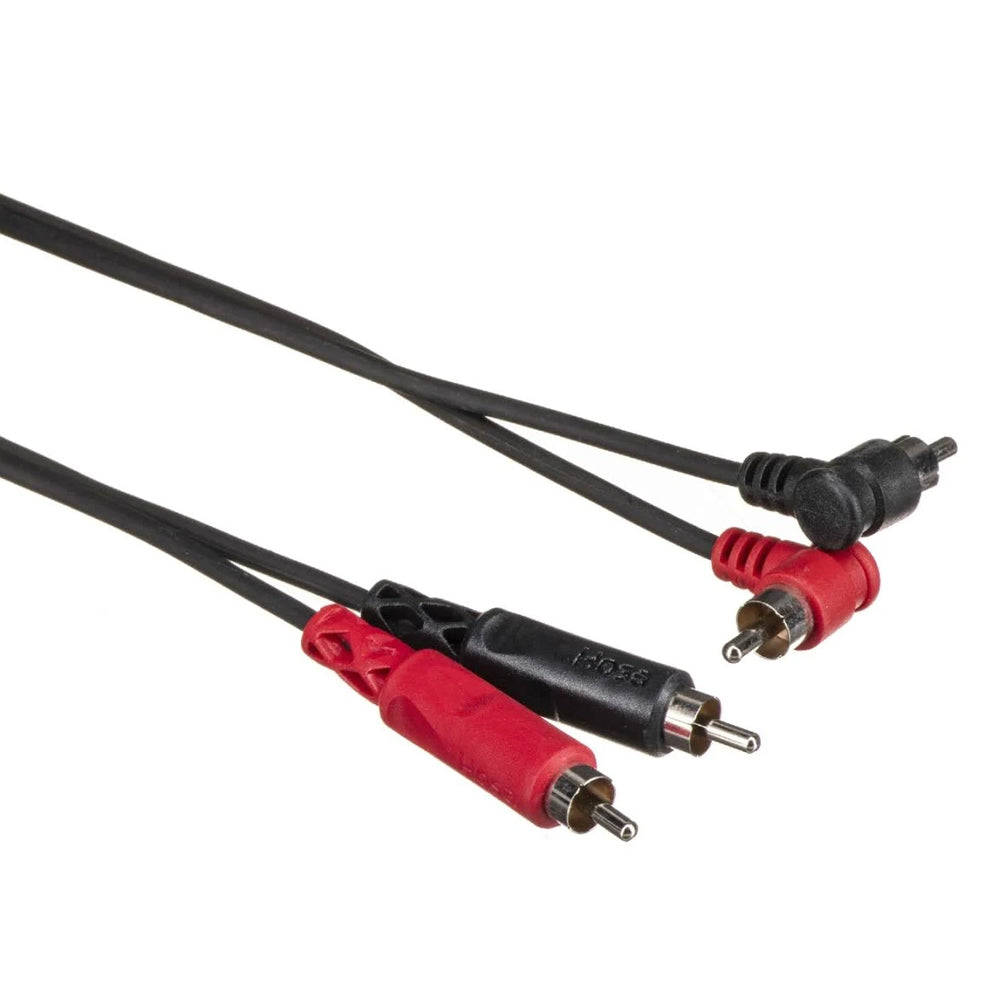 Hosa CRA201R Stereo Interconnect, Dual RCA To Dual Right-Angle RCA, 1 M