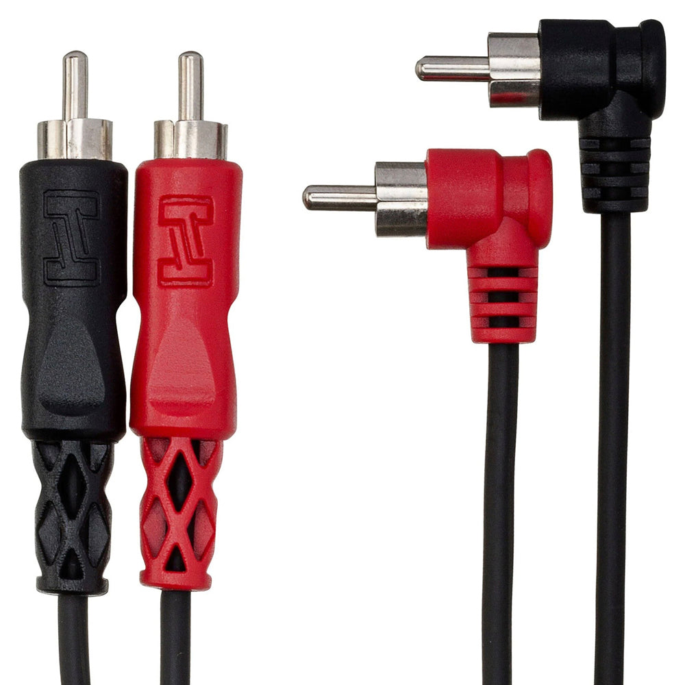 Hosa CRA201R Stereo Interconnect, Dual RCA To Dual Right-Angle RCA, 1 M