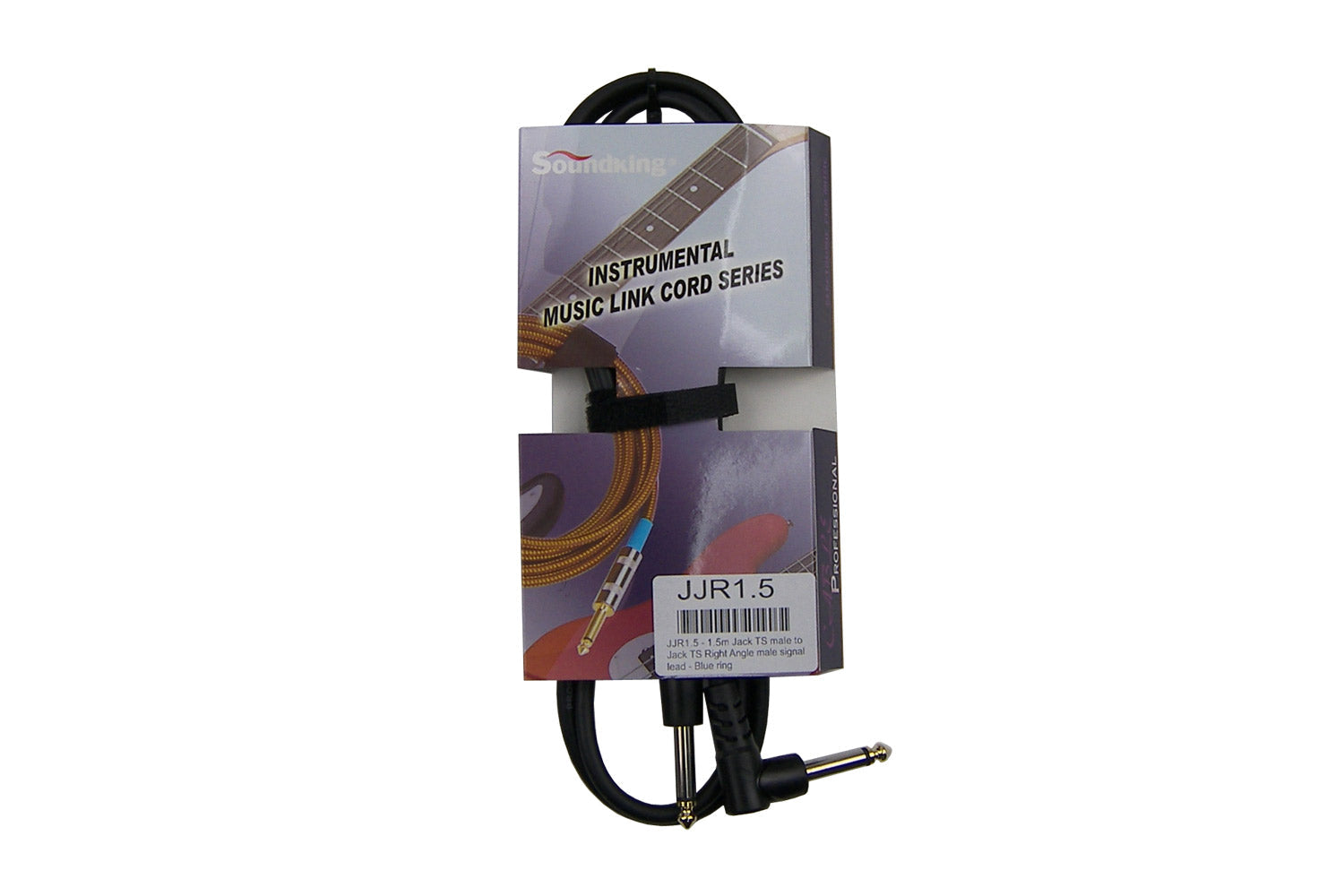 SoundKing JJR1.5 - 1.5m Jack TS male to Jack TS Right Angle male signal lead