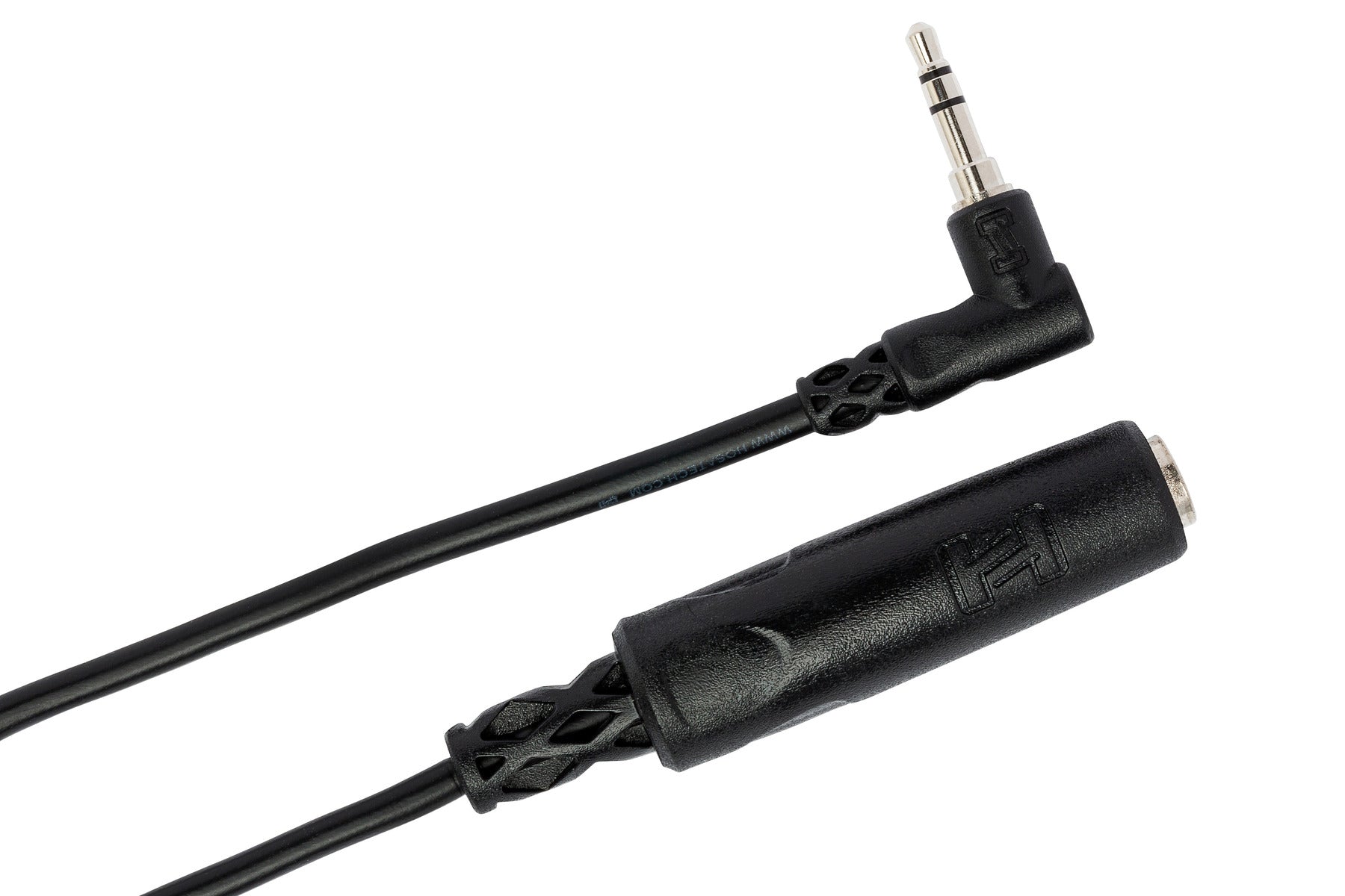 Hosa MHE100.5 Headphone Adapter, 1/4 In TRS To Right-Angle 3.5 Mm, 6 In / 15Cm