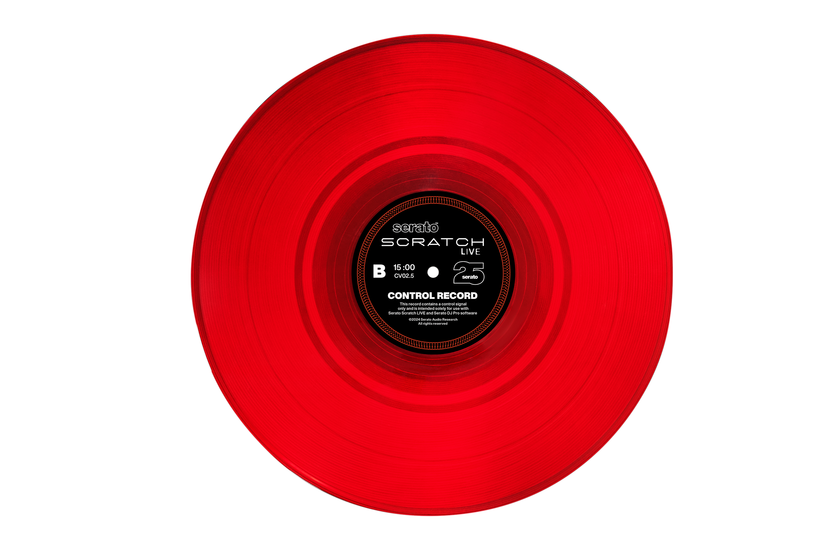 12" Transparent Red Serato Scratch Live Control Vinyl - 25th Anniversary Edition