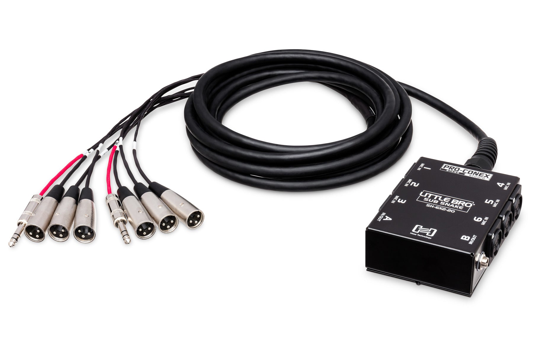 Hosa SH6X230 Pro-Conex Little Bro' Sub Snake,  6 X XLR Sends And 2 X 1/4 In TRS Returns, 30 Ft / 9M