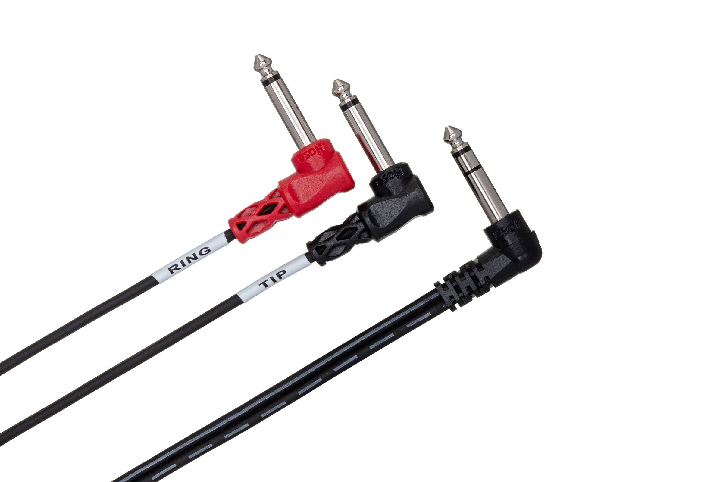 Hosa STP201RR Insert Cable, Right-Angle 1/4 In TRS To Dual Right-Angle 1/4 In TS, 1 M