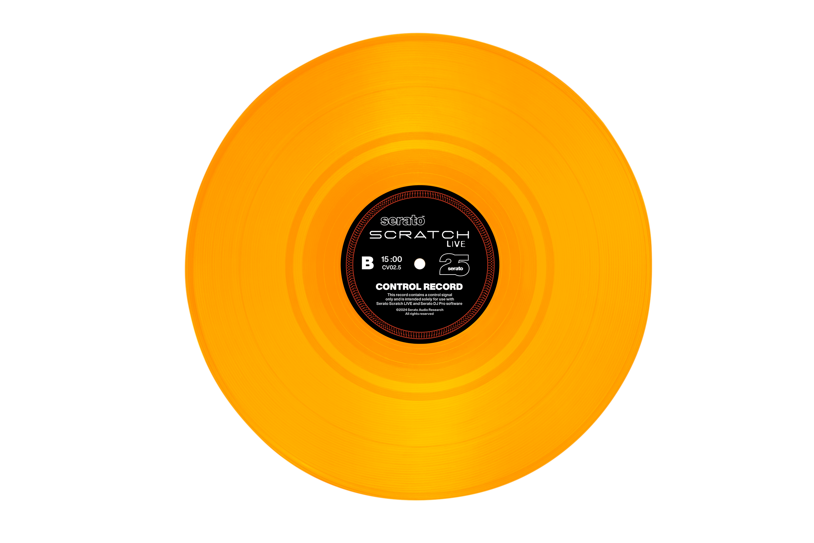 12" Yellow Serato Scratch Live Control Vinyl - 25th Anniversary Edition