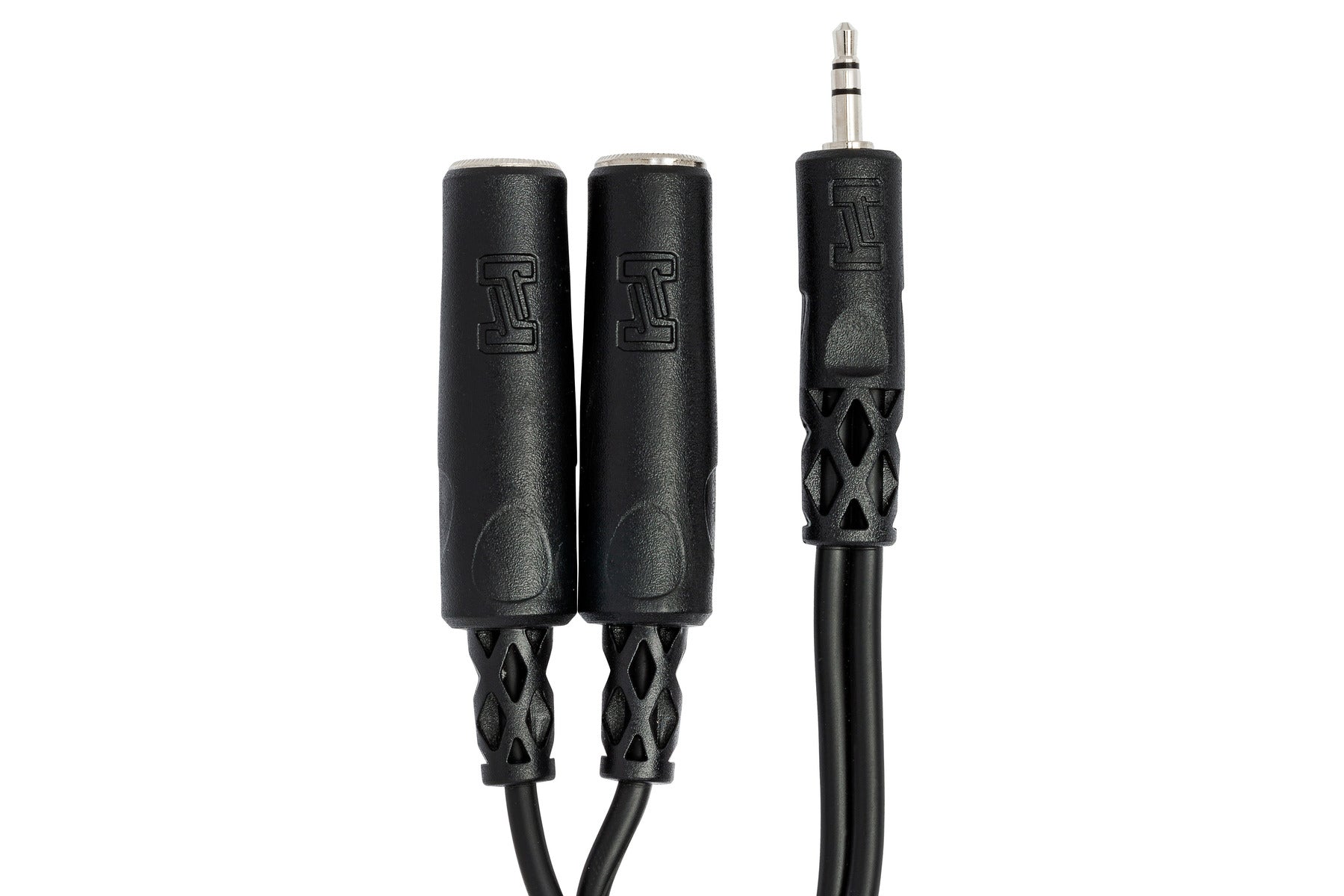 Hosa YMP233 Y Cable, 3.5 Mm TRS To Dual 1/4 In TRSF