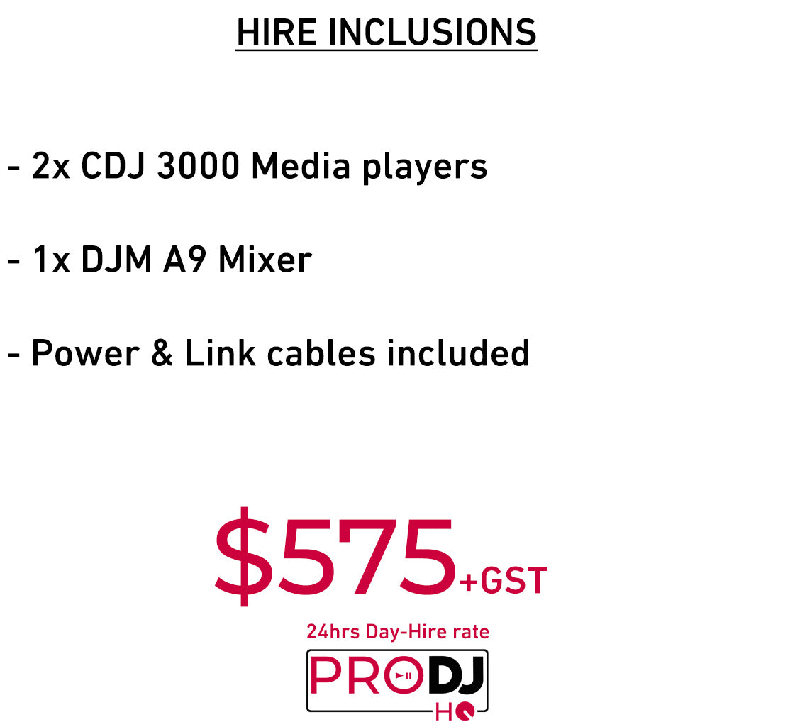 PioneerDJ Pro Club Setup (CDJ-3000 & DJM-A9 hire)