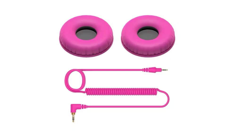 Pioneer DJ HC-CP08-V Headphone Cable and Ear Pad for HDJ-CUE1 - Pink