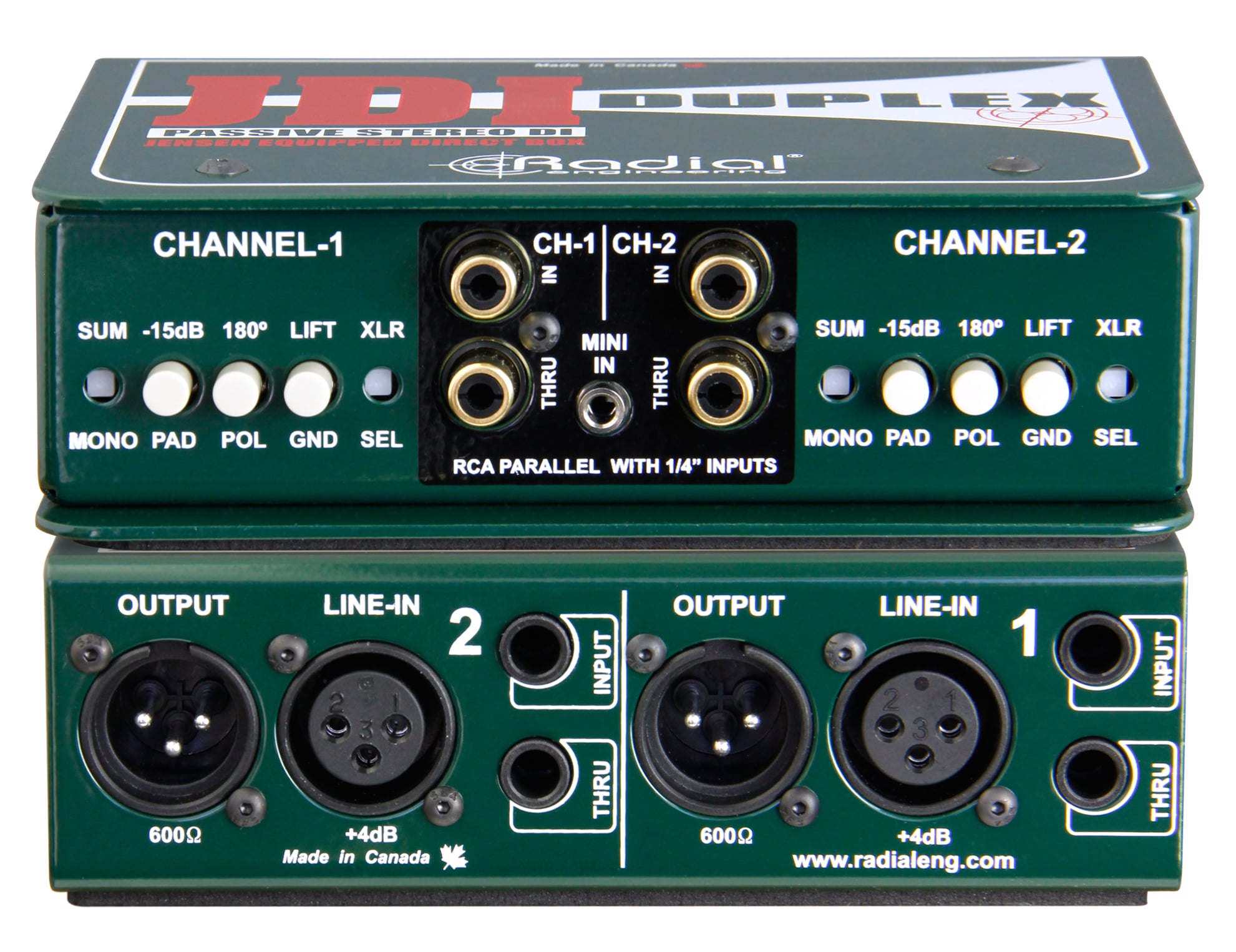 Radial JDI Duplex Passive Full-Featured Stereo Direct Box