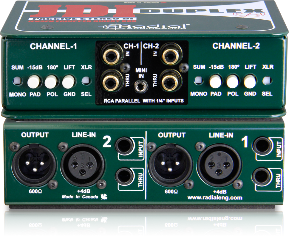 Radial JDI Duplex Passive Full-Featured Stereo Direct Box