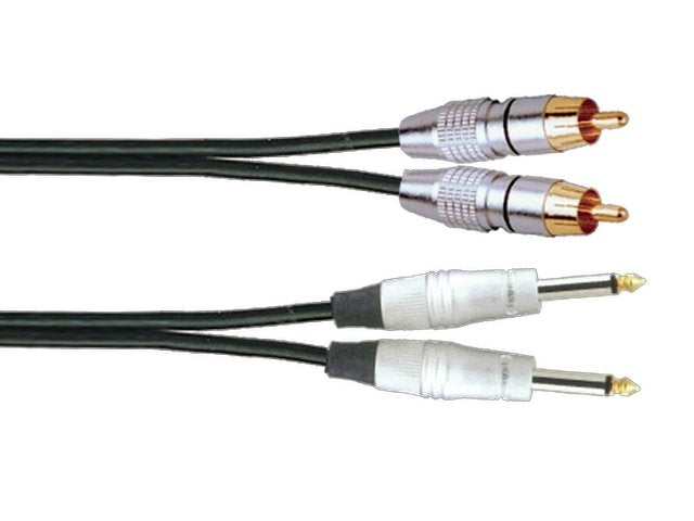 SoundKing R2MJ23 - 2 x TS-M 6.35mm Jack to 2 x RCA-M Signal Lead (3m)