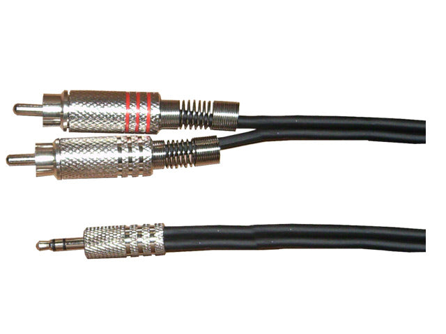 SoundKing SMJRCA23 - TRS-M 3.5mm Jack to 2 x RCA-M Signal Lead (3m)  (Ipod lead)