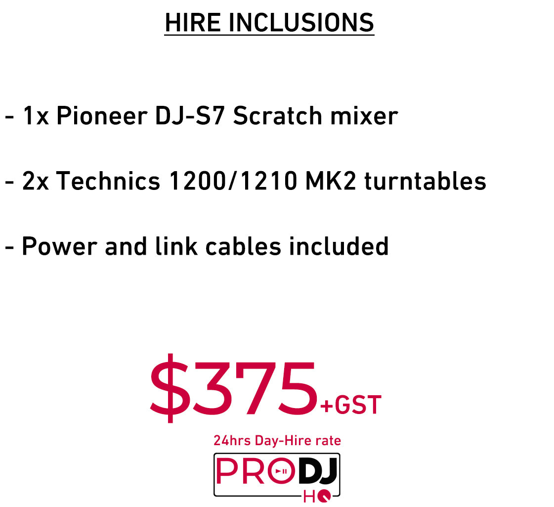 Turntable Scratch DJ setup HIRE(Pioneer DJM-S7 & Technics Turntables)